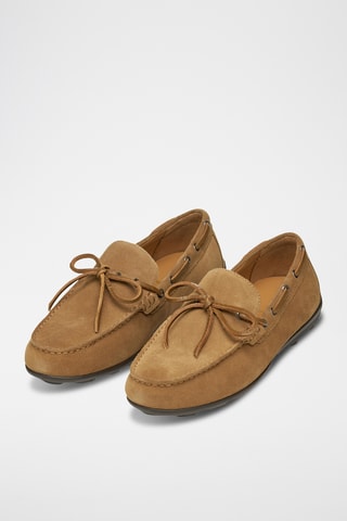 Chaussures bateau en cuir de veau nubuck Spherica - Marron
