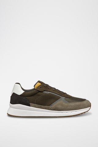 Baskets en cuir de veau nubuck Branthon - Kaki