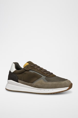 Baskets en cuir de veau nubuck Branthon - Kaki