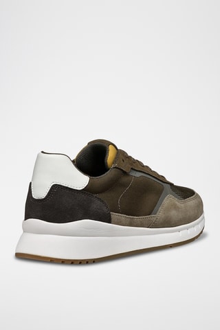 Baskets en cuir de veau nubuck Branthon - Kaki