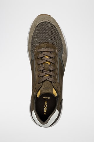 Baskets en cuir de veau nubuck Branthon - Kaki