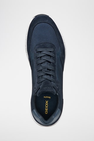 Baskets en cuir de veau nubuck Branthon - Bleu marine
