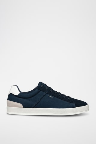 Baskets en cuir de veau nubuck Serifos - Bleu marine