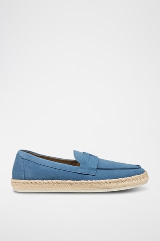 Espadrilles en cuir de veau nubuck Costunia - Ciel