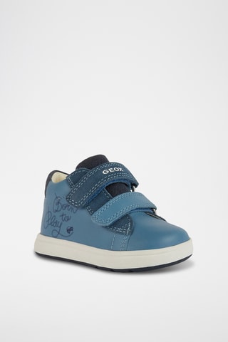 Baskets montantes en cuir Biglia - Bleu clair et bleu marine