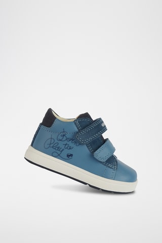Baskets montantes en cuir Biglia - Bleu clair et bleu marine