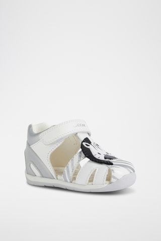 Sandales en cuir Each - Blanc et argenté