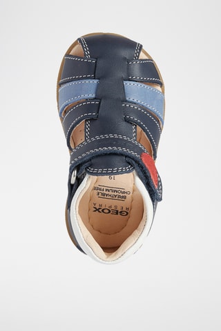 Sandales en cuir nappa Macchia - Bleu marine et blanc