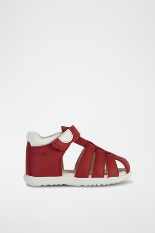 Sandales en cuir nappa Macchia - Rouge et blanc
