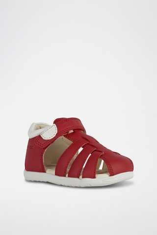 Sandales en cuir nappa Macchia - Rouge et blanc