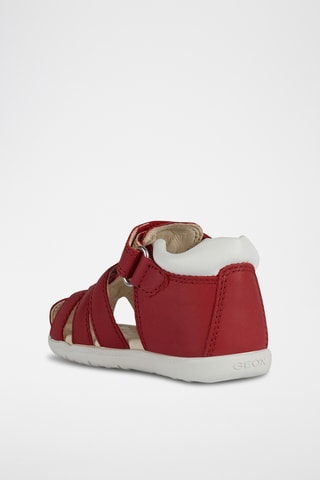 Sandales en cuir nappa Macchia - Rouge et blanc