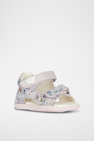 Sandales en cuir de chèvre nubuck Macchia - Rose poudré