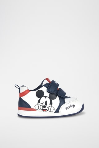 Bottines en cuir Mickey Disney Rishon - Blanc et bleu marine