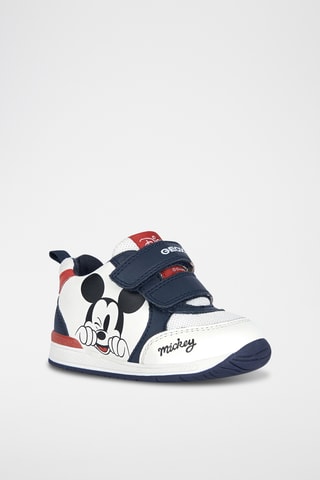 Bottines en cuir Mickey Disney Rishon - Blanc et bleu marine
