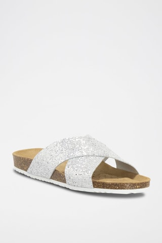 Mules en cuir Brionia Argenté