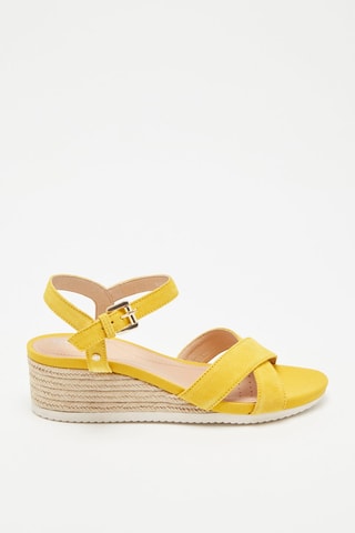 Sandales compensées en nubuck Ischia - Jaune