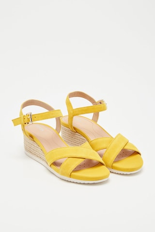 Sandales compensées en nubuck Ischia - Jaune