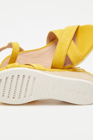 Sandales compensées en nubuck Ischia - Jaune