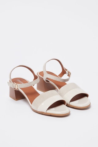 Sandales à talons en nubuck New Marykarmen - Ecru