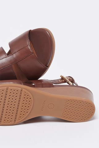 Sandales compensées en cuir Marykarmen - Marron