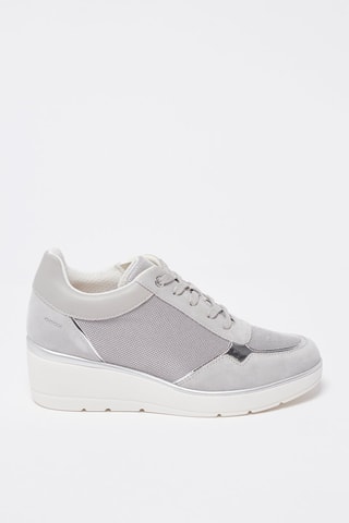 Baskets compensées en cuir Ilde Gris