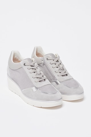 Baskets compensées en cuir Ilde Gris