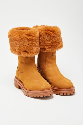 Bottines fourrées en cuir Iridea Camel
