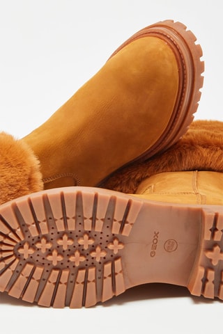 Bottines fourrées en cuir Iridea Camel