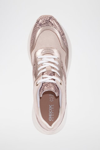 Baskets compensées en cuir Backsie - Nude et doré rose