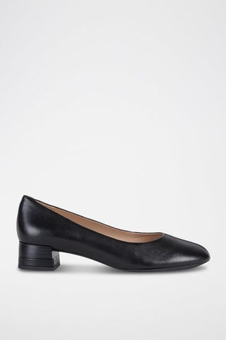 Ballerines à talons en cuir de mouton nappa Chloo - Noir