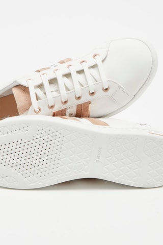 Baskets en cuir Jaysen Doré et blanc