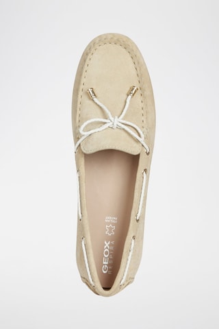 Chaussures bateau en nubuck Leelyan - Sable et blanc