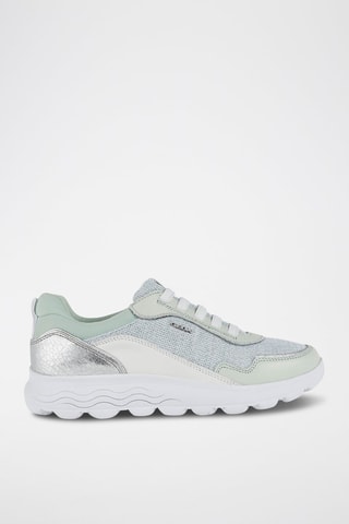 Baskets en cuir Spherica Menthe et blanc