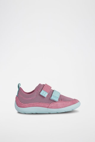 Baskets en cuir Barefeel Fuchsia et turquoise