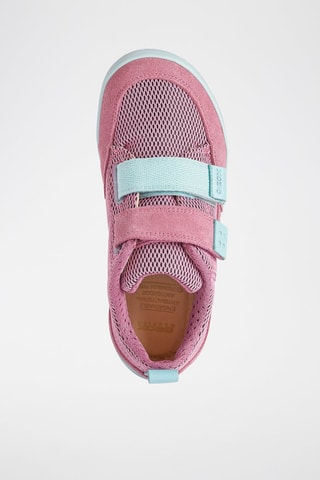 Baskets en cuir Barefeel Fuchsia et turquoise