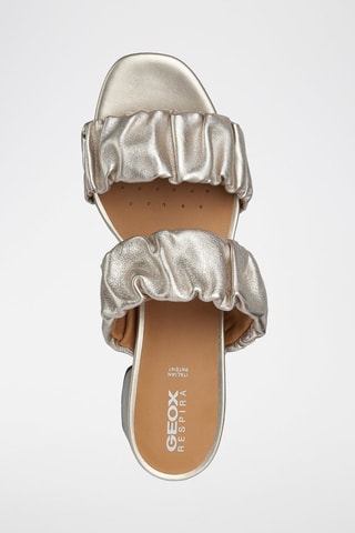 Mules à talons en cuir Genziana Doré