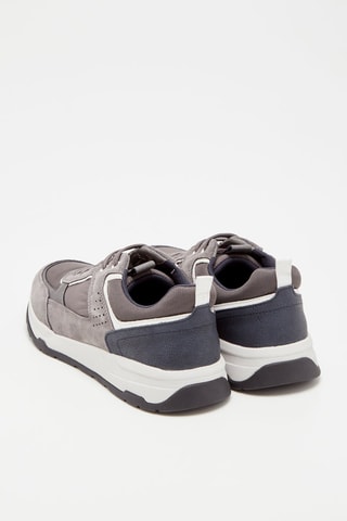 Baskets en cuir Litio Beige et gris foncé
