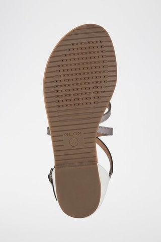 Sandales en cuir Sozy Argenté et blanc