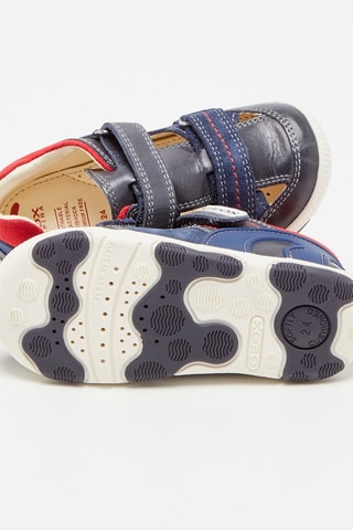 Sandales en cuir - Bleu marine et rouge