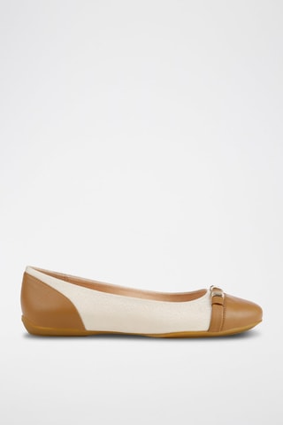 Ballerines Charlène - Taupe et cognac