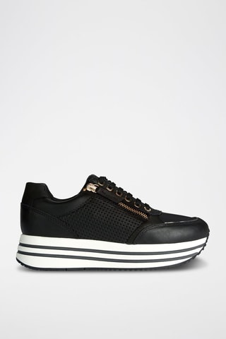 Baskets plateformes en cuir Kency - Noir