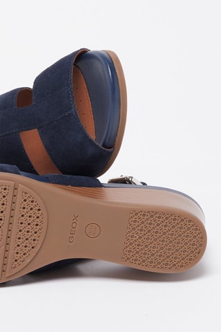 Sandales compensées en nubuck Marykarmen - Bleu marine
