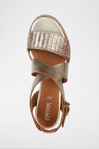 Sandales à talons en cuir et cuir de chèvre Sozy Mid - Argenté
