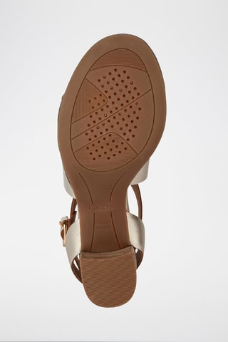 Sandales à talons en cuir et cuir de chèvre Sozy Mid - Argenté