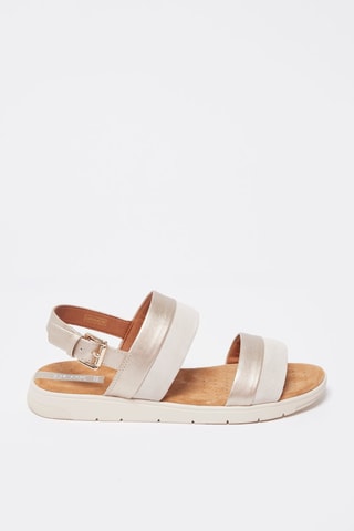 Sandales en nubuck Dandra - Ecru et doré