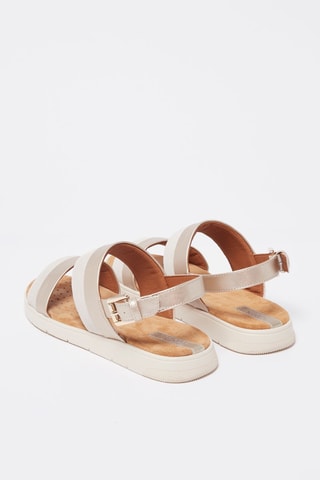 Sandales en nubuck Dandra - Ecru et doré