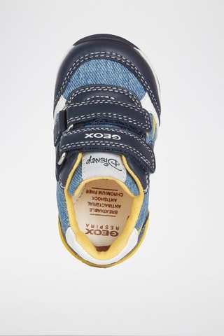 Baskets en cuir Rishon Mickey Disney - Bleu et jaune