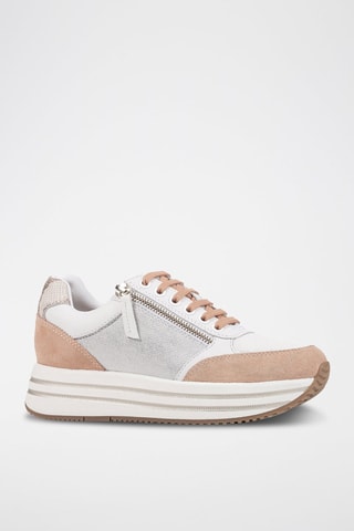 Baskets en cuir Kency - Blanc et beige
