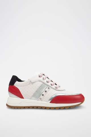 Baskets en nubuck Tabelya - Blanc cassé et rouge