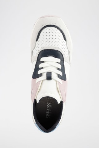 Baskets en cuir Runntix - Blanc, rose et bleu